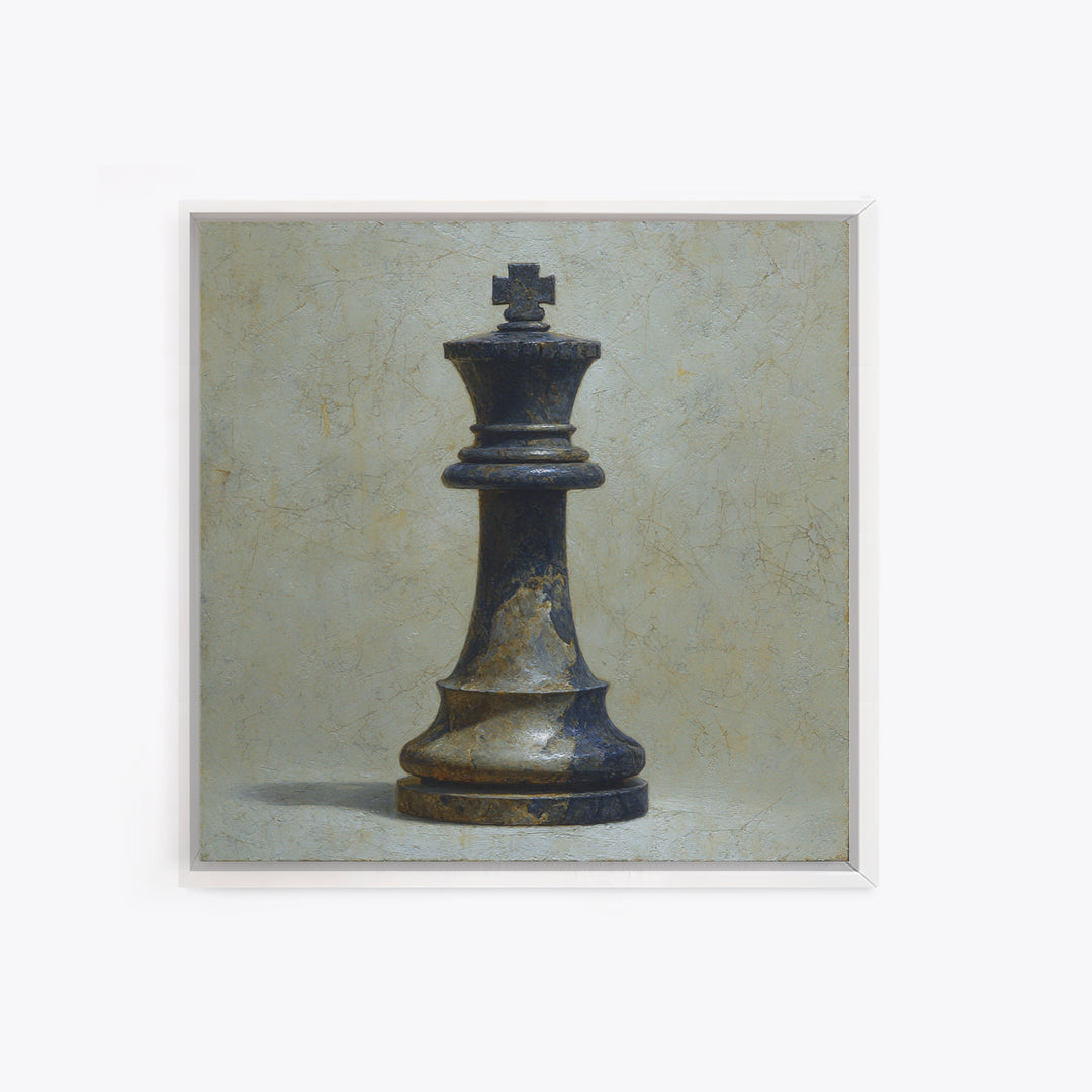 Minimal Chess Piece Still Life Canvas Print, Office Art, Boho Decor, Office Decor, Fine Art, Focus, Digital Art, Pet Portrait, OFF-1x1-85