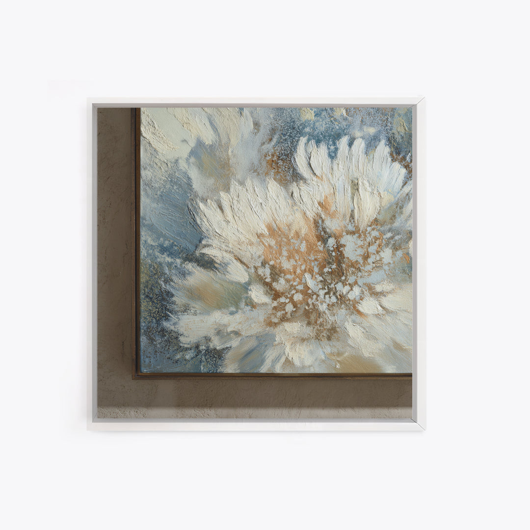 Desk Plant Botanical Closeup Framed Canvas Print, Office Art, Textured Painting, Office Decor, Oil Painting, Focus, Printables, OFF-1x1-88