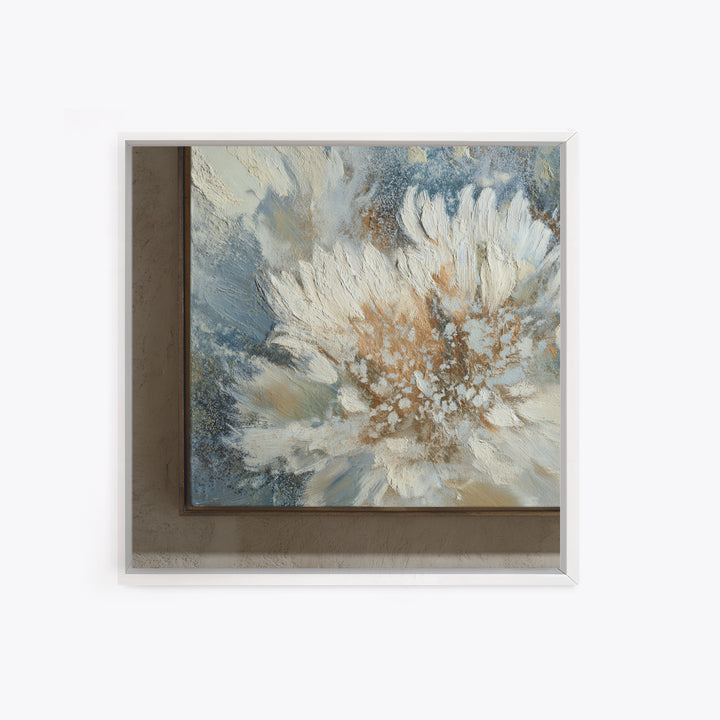 Desk Plant Botanical Closeup Framed Canvas Print, Office Art, Textured Painting, Office Decor, Oil Painting, Focus, Printables, OFF-1x1-88