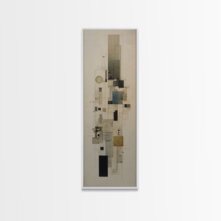Architectural Line Drawing Framed Canvas Print, Office Art, Home Decor, Office Decor, Focus, Art Deco, Canvas Wall Art, OFF-1x3-15