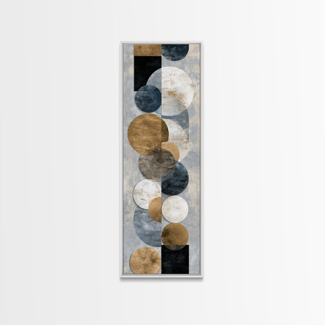 Gold Circle and Line Composition for Clarity Framed Canvas Print, Office Art, Luxury Decor, Office Decor, Fine Art, Focus, OFF-1x3-20