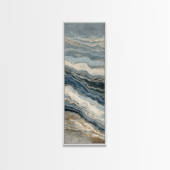 Blue Abstract Wave Pattern for Focus Framed Canvas Print, Office Art, Modern Decor, Office Decor, Abstract Art, Focus, OFF-1x3-29