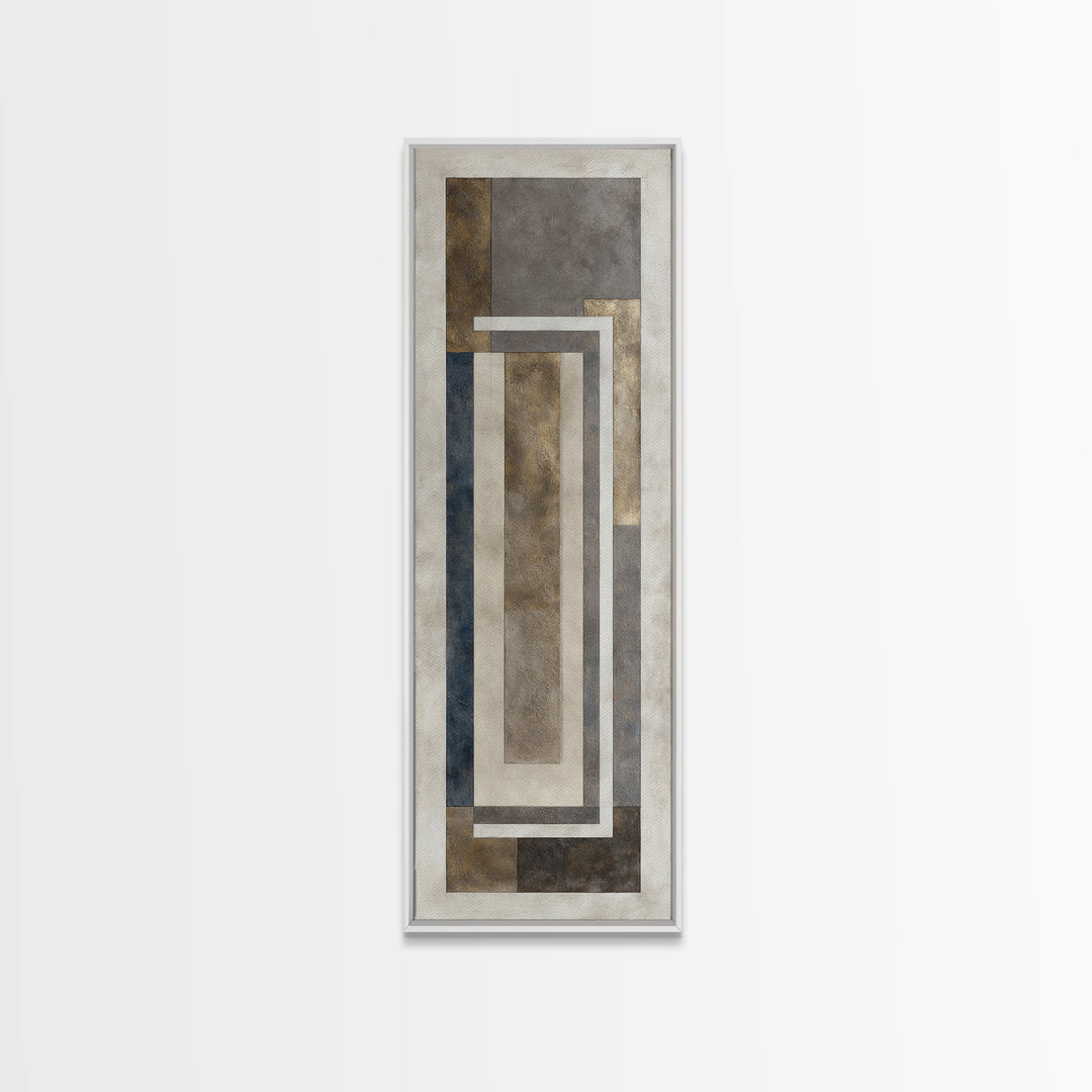 Geometric Labyrinth Pattern Framed Canvas Print, Office Art, Office Wall Art, Office Decor, Abstract Art, Focus, OFF-1x3-30