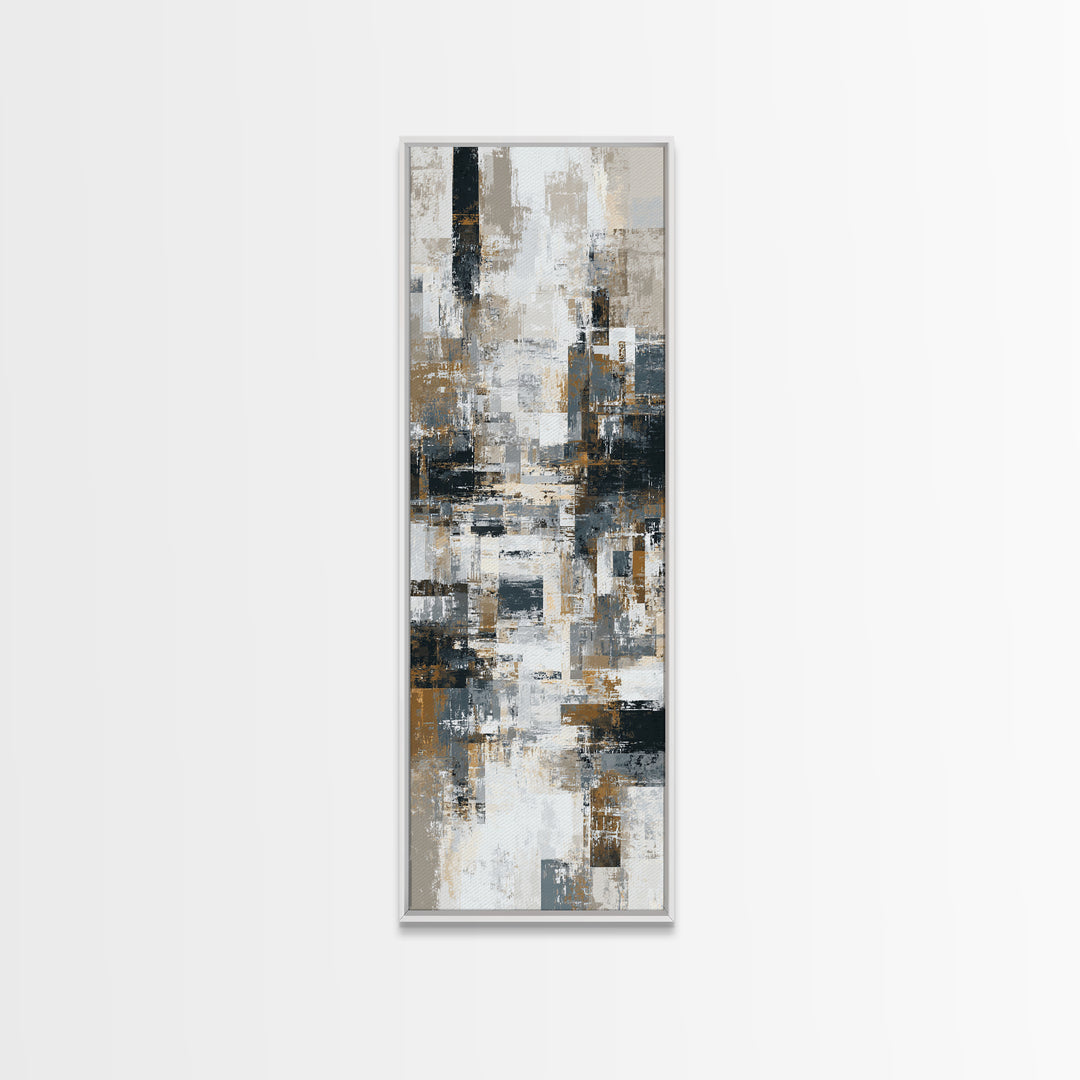 City Map Abstract Canvas Print, Office Art, Textured Painting, Office Decor, Abstract Art, Focus, Printables, Digital Wall Art, OFF-1x3-32
