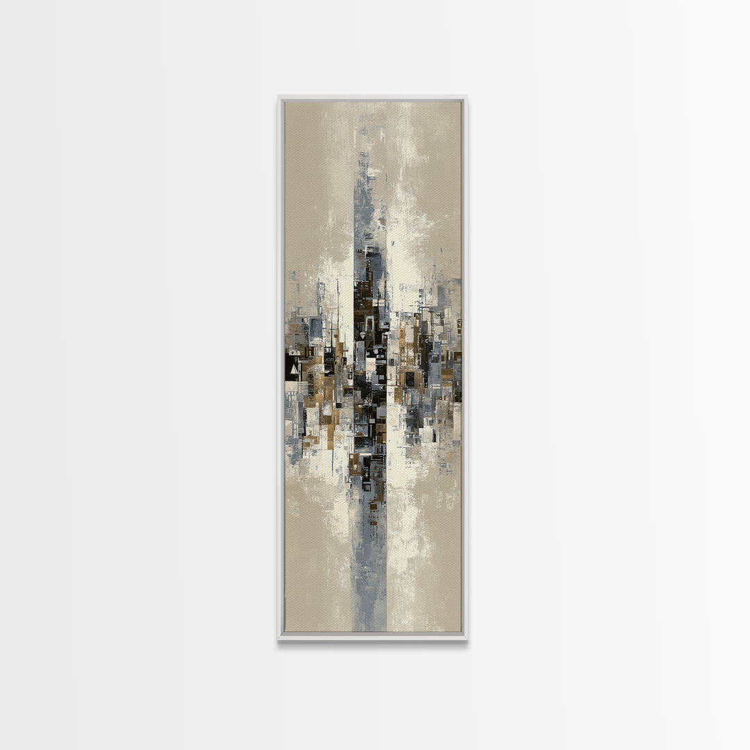 Abstract Light Beam Through Dark Shapes Canvas Print, Office Art, Wall Art, Office Decor, Abstract Art, Focus, Boho, Art Deco, OFF-1x3-35