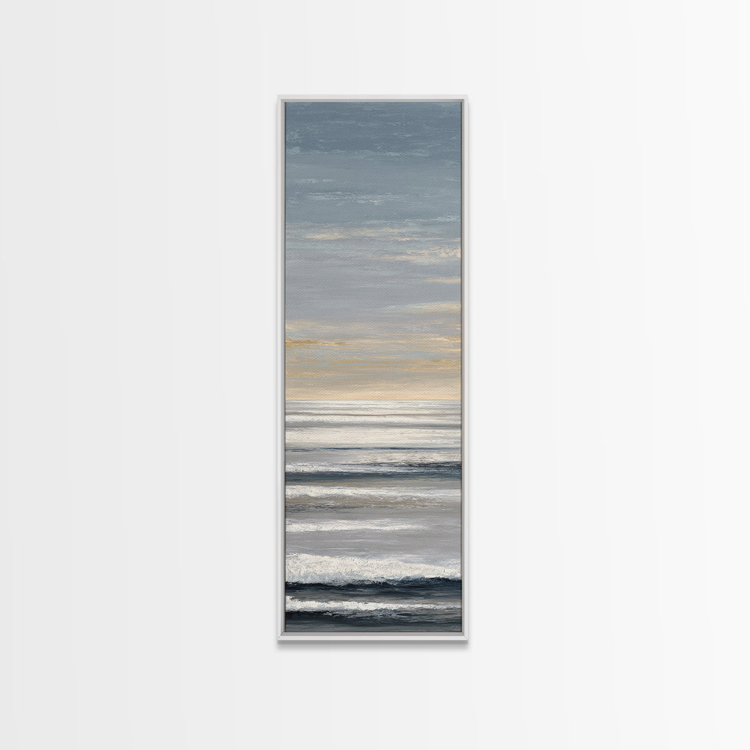 Calm Ocean Horizon for Stress Relief Framed Canvas Print, Office Art, Printables, Office Decor, Focus, Living Room Decor, OFF-1x3-47
