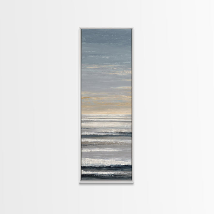 Calm Ocean Horizon for Stress Relief Framed Canvas Print, Office Art, Printables, Office Decor, Focus, Living Room Decor, OFF-1x3-47