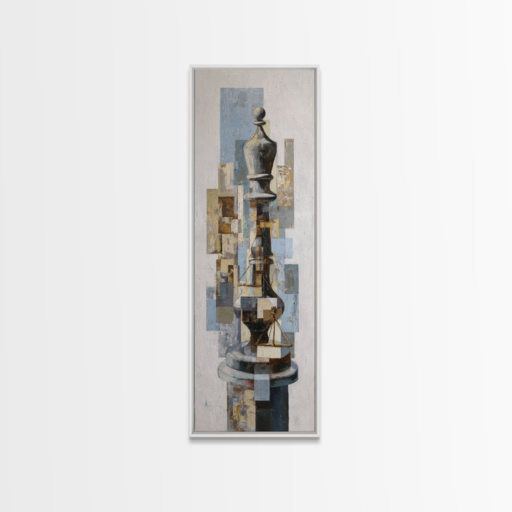 Minimal Chess Piece Still Life Canvas Print, Office Art, Canvas Print, Office Decor, Fine Art, Focus, Art Print, Room Decor, OFF-1x3-49