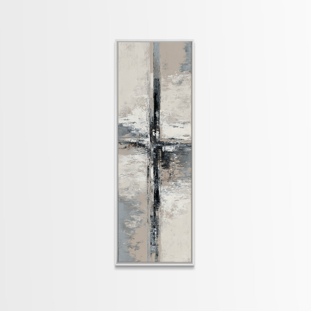 Monochrome Bridge Structure Framed Canvas Print, Office Art, Downloadable Prints, Office Decor, Abstract Art, Focus, OFF-1x3-70
