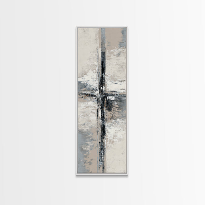 Monochrome Bridge Structure Framed Canvas Print, Office Art, Downloadable Prints, Office Decor, Abstract Art, Focus, OFF-1x3-70