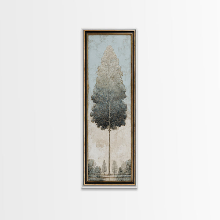 Ink Wash Tree Symbolizing Stability Framed Canvas Print, Office Art, Cubicle Decor, Office Decor, Fine Art, Focus, OFF-1x3-74