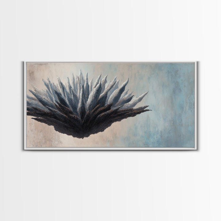 Desk Plant Botanical Closeup Framed Canvas Print, Office Art, Pet Portrait, Office Decor, Fine Art, Focus, Digital Print, OFF-2x1-60