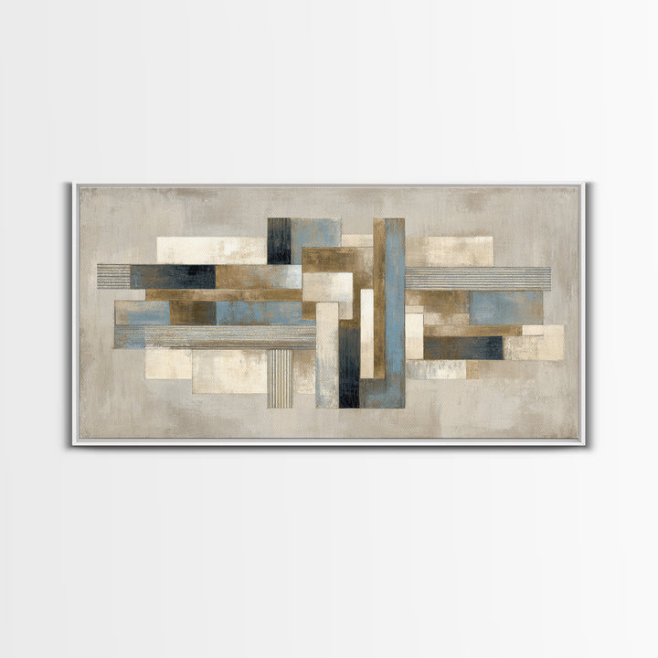 Geometric Labyrinth Pattern Framed Canvas Print, Office Art, Home Decor, Office Decor, Abstract Art, Focus, Art Deco, OFF-2x1-86