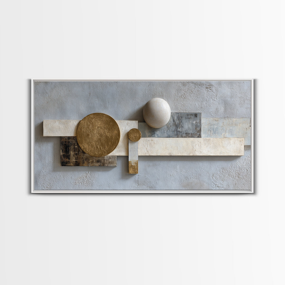 Balanced Stone Composition Framed Canvas Print, Office Art, Art Deco, Office Decor, Oil Painting, Focus, Bedroom Wall Art, OFF-2x1-92
