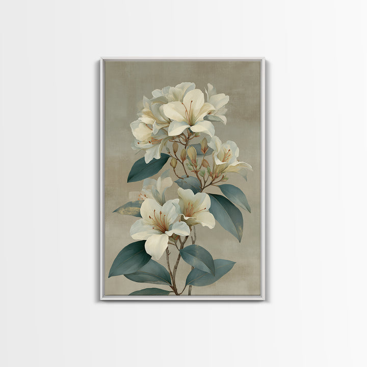 Modern Botanical Print Framed Canvas Print, Office Art, Minimalist Decor, Office Decor, Fine Art, Focus, Digital Wall Art, OFF-2x3-12