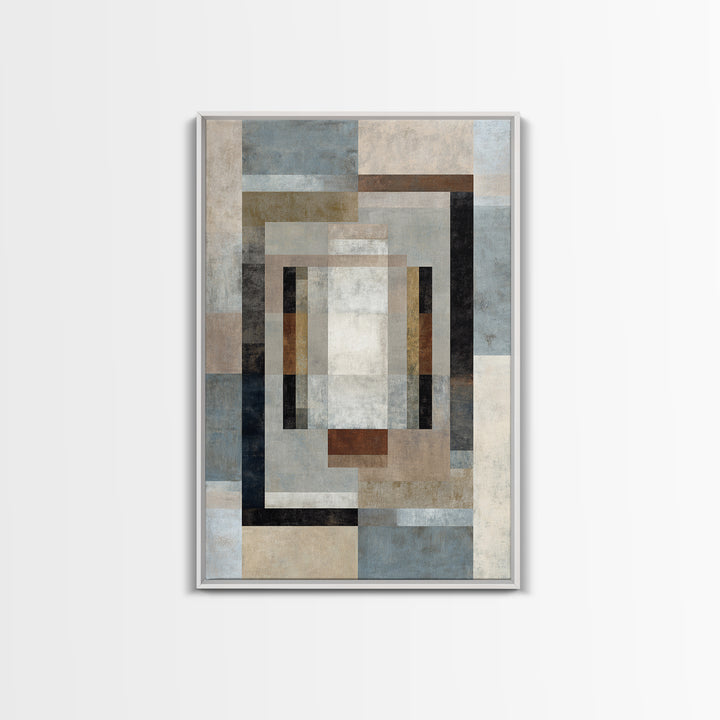 Geometric Labyrinth Pattern Framed Canvas Print, Office Art, Boho Decor, Office Decor, Focus, Digital Art, Pet Portrait, OFF-2x3-26