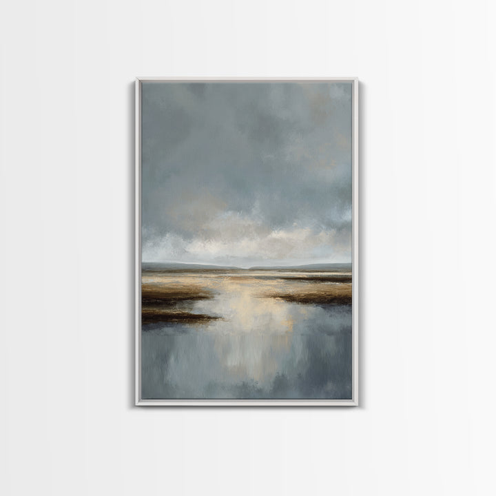 Dignified Neutral Landscape Canvas Print, Office Art, Minimalist Decor, Office Decor, Fine Art, Focus, Digital Wall Art, OFF-2x3-39