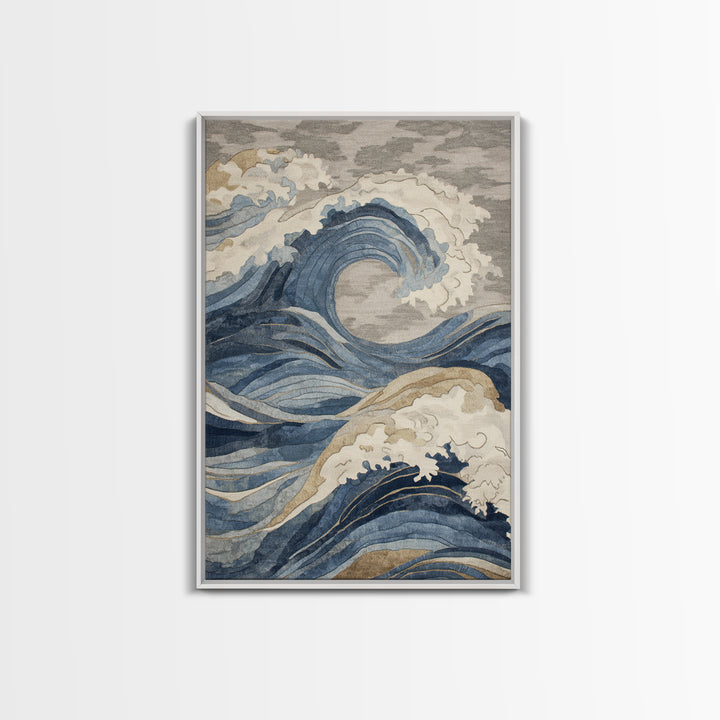 Blue Abstract Wave Pattern for Focus Canvas Print, Office Art, Pet Portrait, Office Decor, Abstract Art, Focus, Digital Print, OFF-2x3-49