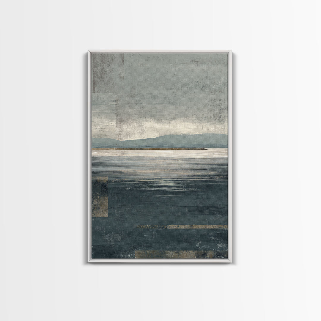 Calm Ocean Horizon for Stress Relief Canvas Print, Office Art, Digital Art, Office Decor, Fine Art, Focus, Ai Art, OFF-2x3-67