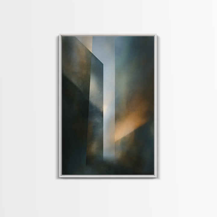 Abstract Light Beam Through Dark Shapes Canvas Print, Office Art, Dopamine Decor, Office Decor, Abstract Art, Focus, Boho Decor, OFF-2x3-7