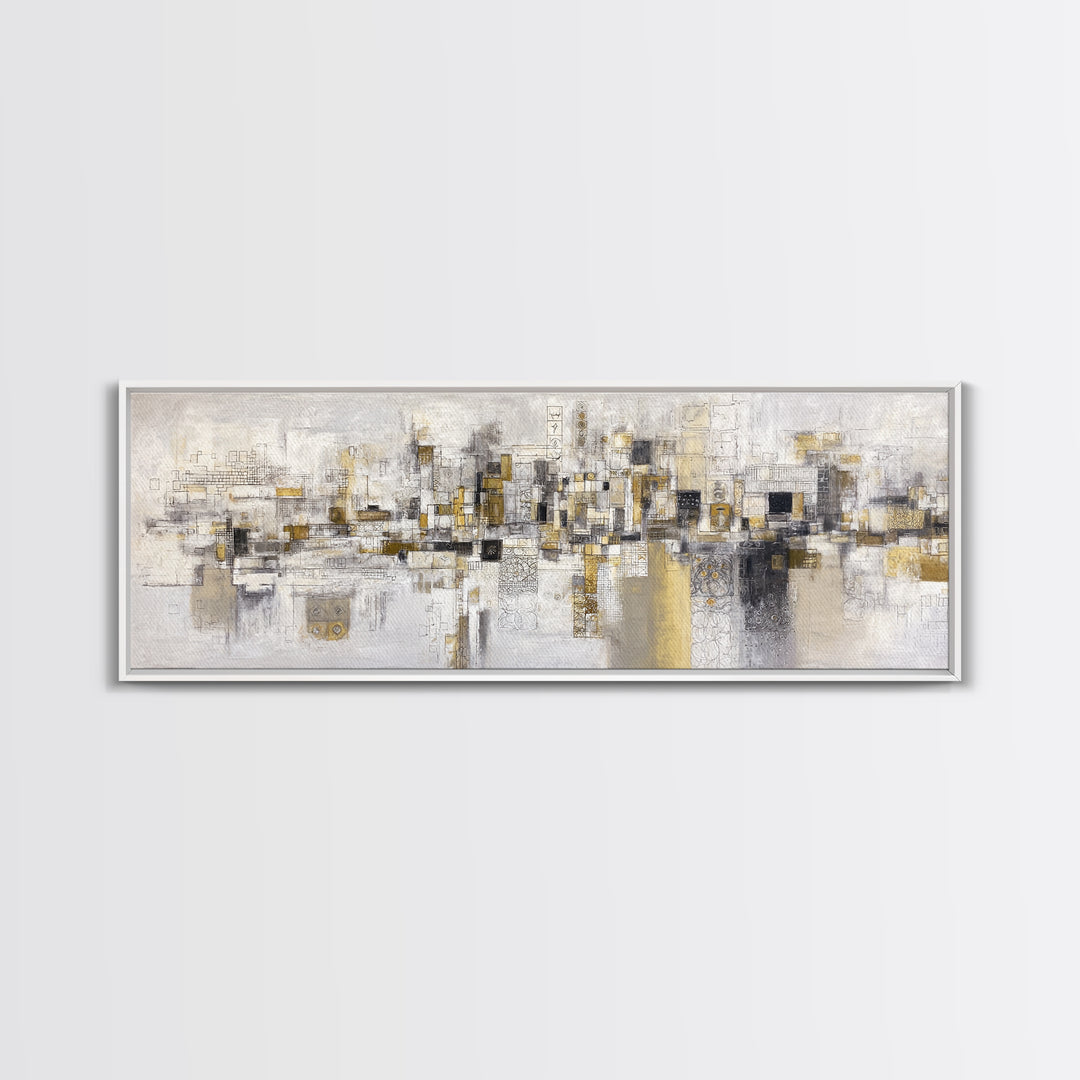 Architectural Line Drawing Canvas Print, Office Art, Statement Artwork, Office Decor, Abstract Art, Focus, Wall Decor, OFF-3x1-19