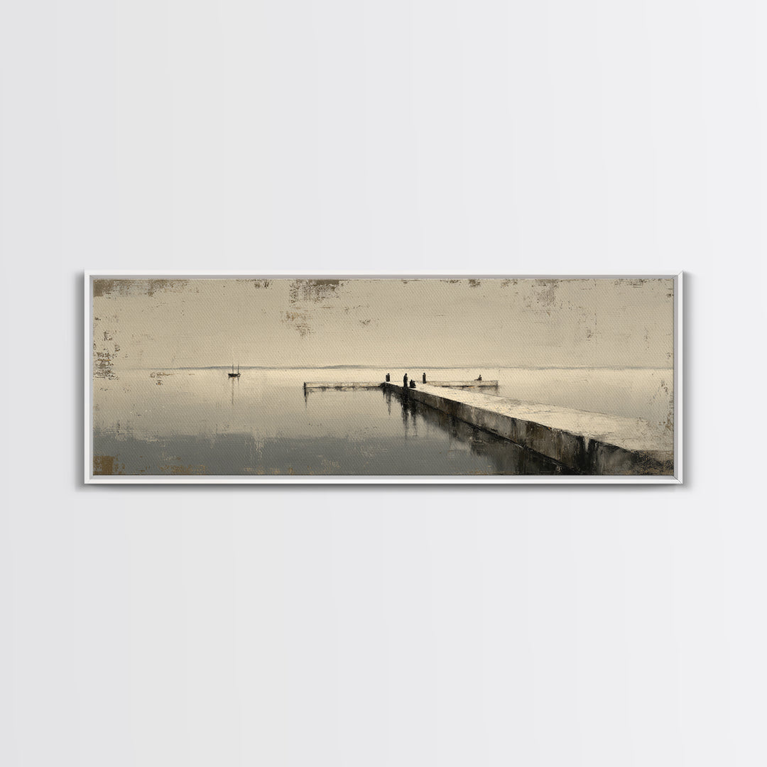 Monochrome Bridge Structure Framed Canvas Print, Office Art, Digital Art, Office Decor, Abstract Art, Focus, Ai Art, OFF-3x1-2