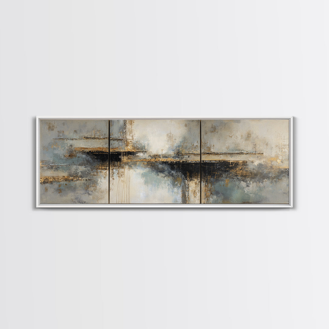 Monochrome Bridge Structure Canvas Print, Office Art, Digital Wall Art, Office Decor, Abstract Art, Focus, Dopamine Decor, OFF-3x1-26