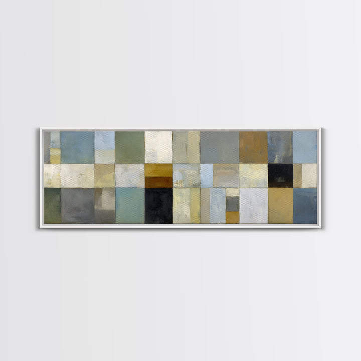 Modern Color Blocks Framed Canvas Print, Office Art, Downloadable Prints, Office Decor, Oil Painting, Focus, Textured Painting, OFF-3x1-28
