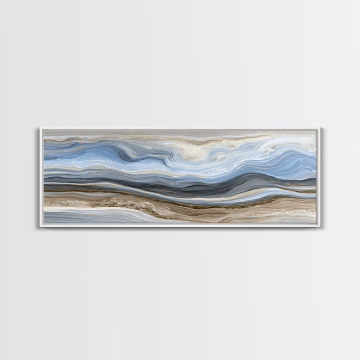 Blue Abstract Wave Pattern for Focus Canvas Print, Office Art, Abstract Art, Office Decor, Fine Art, Focus, Downloadable Prints, OFF-3x1-33