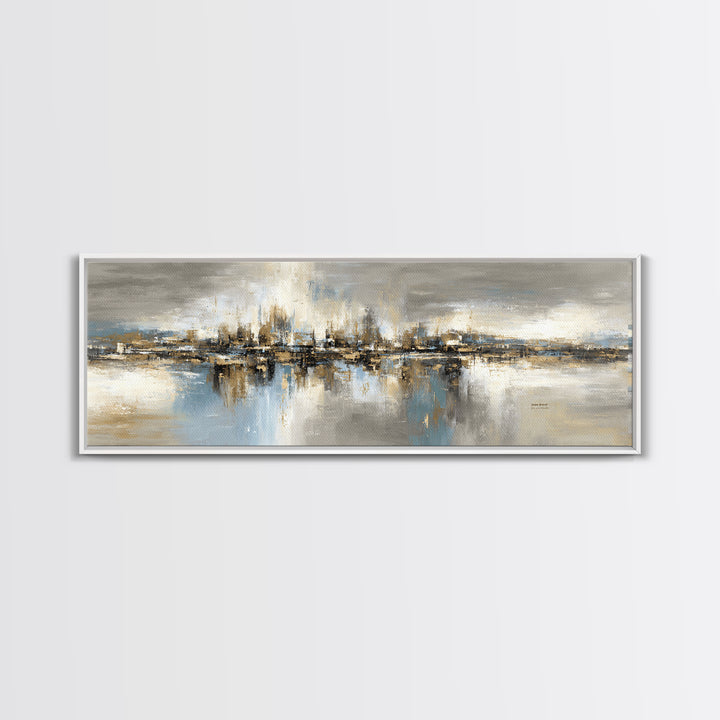 City Map Abstract Canvas Print, Office Art, Trendy Wall Art, Office Decor, Fine Art, Focus, Minimalist Decor, Contemporary Art, OFF-3x1-36