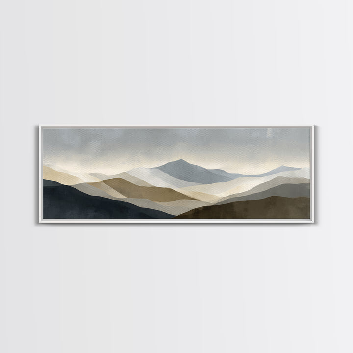 Minimal Mountain Sunrise for Focus Canvas Print, Office Art, Canvas Wall Art, Office Decor, Fine Art, Focus, Bedroom Wall Art, OFF-3x1-42