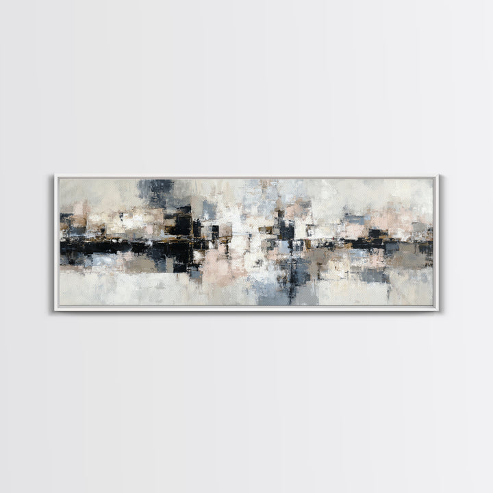 City Map Abstract Framed Canvas Print, Office Art, Boho Decor, Office Decor, Fine Art, Focus, Digital Art, Pet Portrait, OFF-3x1-60
