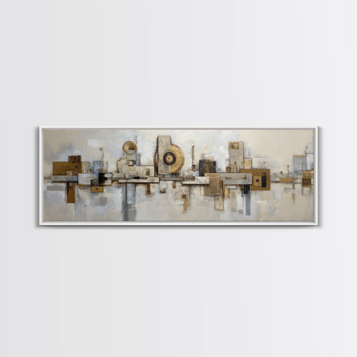 Large Neutral Texture Art for Professional Setting Canvas Print, Office Art, Abstract Wall Art, Office Decor, Oil Painting, OFF-3x1-61