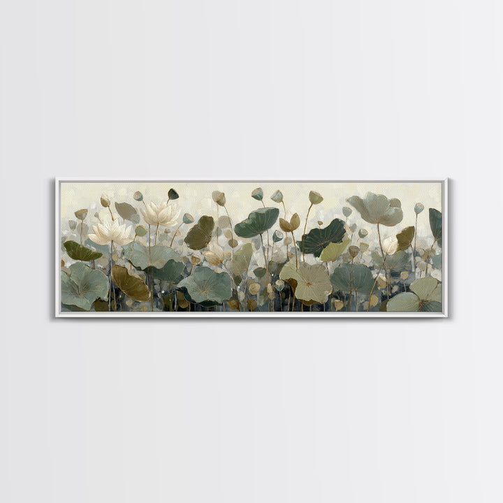 Modern Botanical Print Framed Canvas Print, Office Art, Contemporary Art, Office Decor, Fine Art, Focus, Large Wall Art, OFF-3x1-68