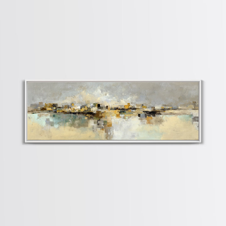 Dignified Neutral Landscape Canvas Print, Office Art, Printables, Office Decor, Oil Painting, Focus, Living Room Decor, OFF-3x1-71