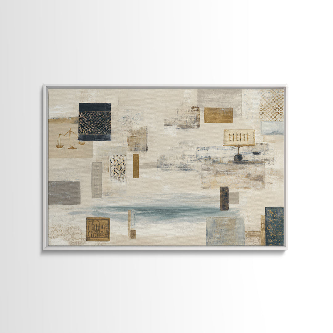 Calm Ocean Horizon for Stress Relief Framed Canvas Print, Office Art, Printables, Office Decor, Focus, Living Room Decor, OFF-3x2-15