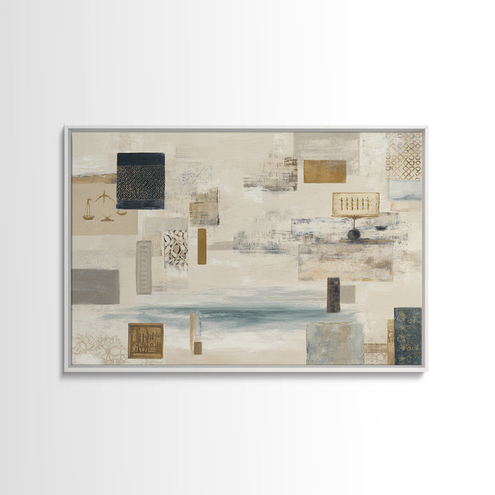 Calm Ocean Horizon for Stress Relief Framed Canvas Print, Office Art, Printables, Office Decor, Focus, Living Room Decor, OFF-3x2-15