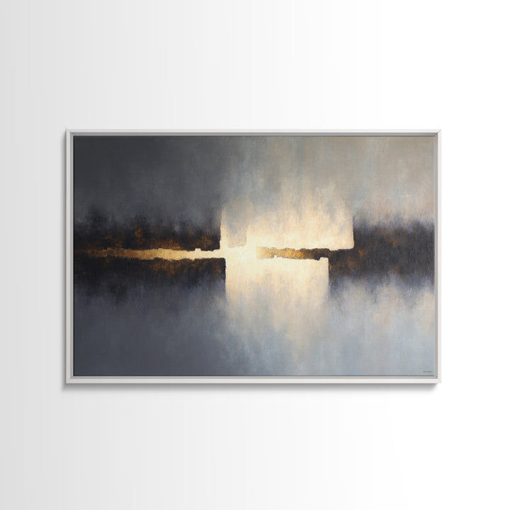 Abstract Light Beam Through Dark Shapes Canvas Print, Office Art, Art Deco, Office Decor, Abstract Art, Focus, Bedroom Wall Art, OFF-3x2-3