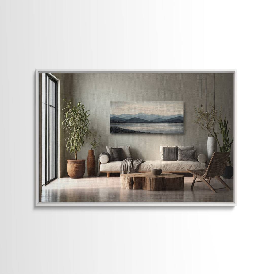 Minimal Mountain Sunrise for Focus Canvas Print, Office Art, Wall Prints, Office Decor, Oil Painting, Focus, Cubicle Decor, OFF-3x2-30