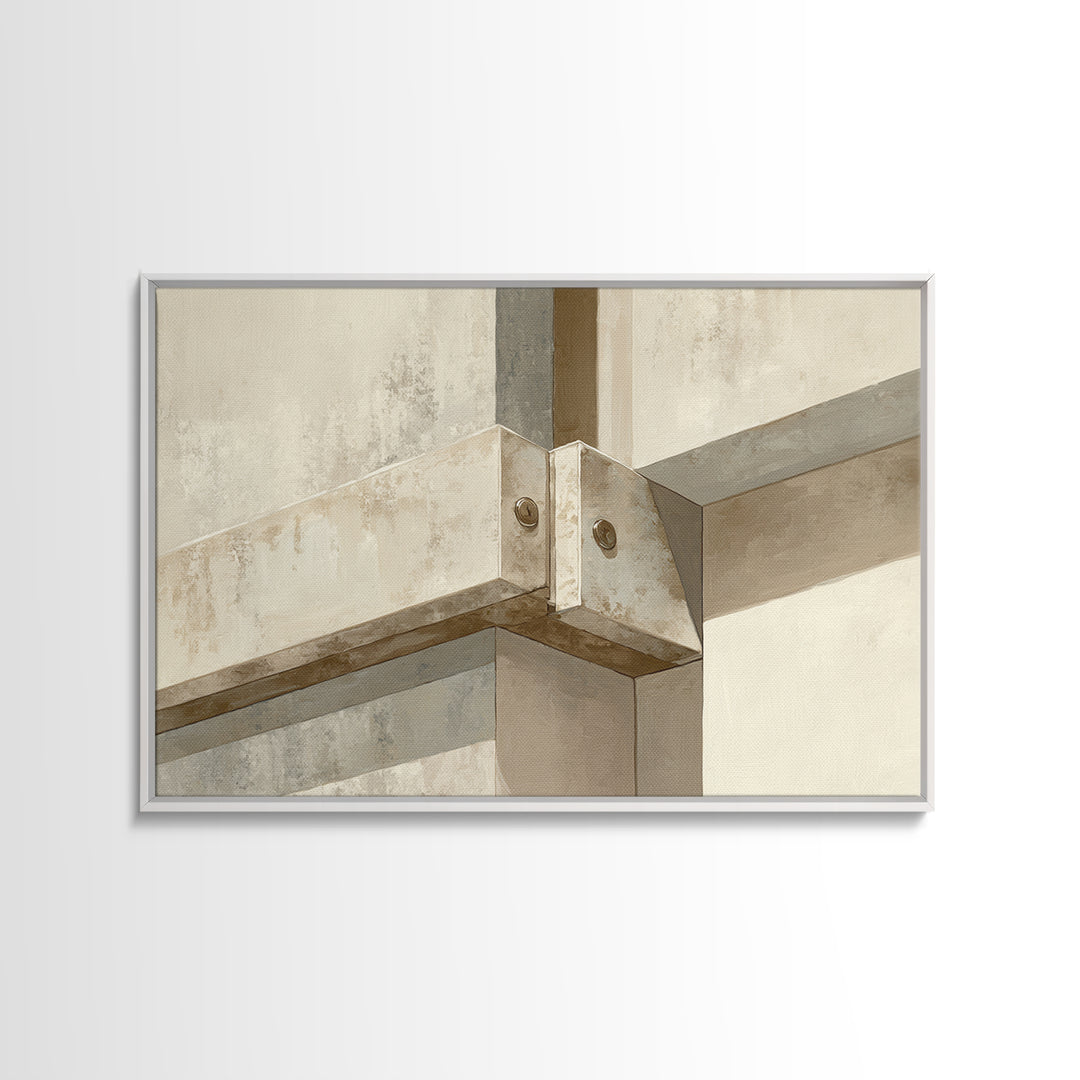 Architectural Line Drawing Framed Canvas Print, Office Art, Office Wall Art, Office Decor, Abstract Art, Focus, OFF-3x2-31