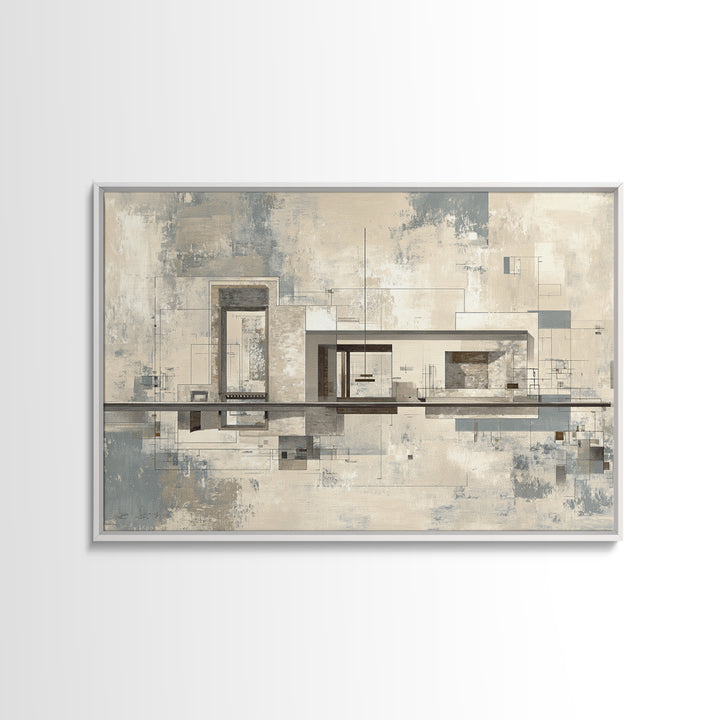 Architectural Line Drawing Framed Canvas Print, Office Art, Wall Decor, Office Decor, Abstract Art, Focus, Wall Prints, OFF-3x2-55