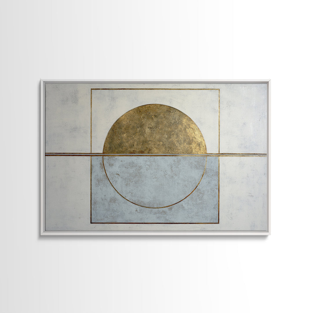Gold Circle and Line Composition for Clarity Canvas Print, Office Art, Boho Decor, Office Decor, Fine Art, Focus, Digital Art, OFF-3x2-84
