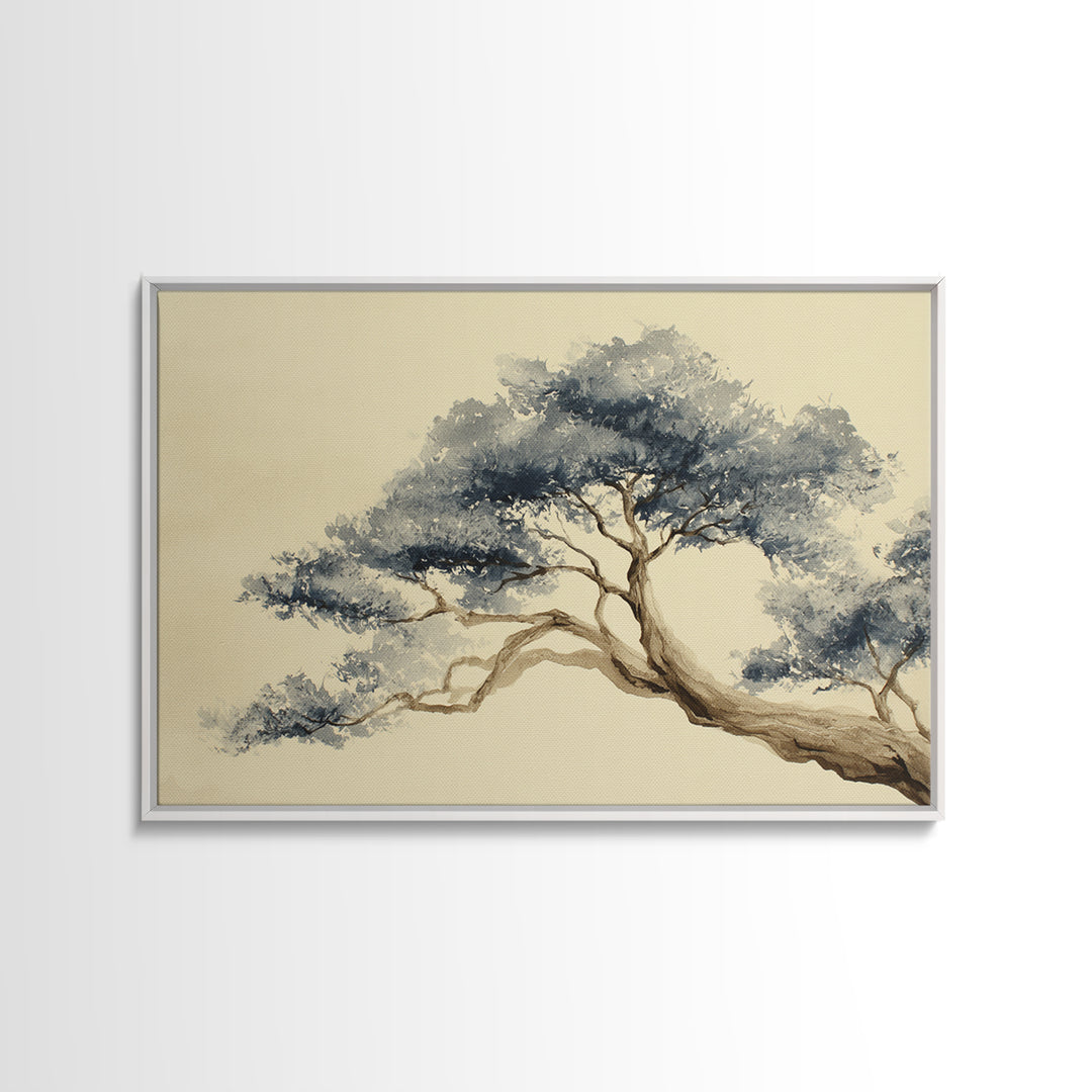 Ink Wash Tree Symbolizing Stability Framed Canvas Print, Office Art, Printable Art, Office Decor, Focus, Neutral Decor, OFF-3x2-90