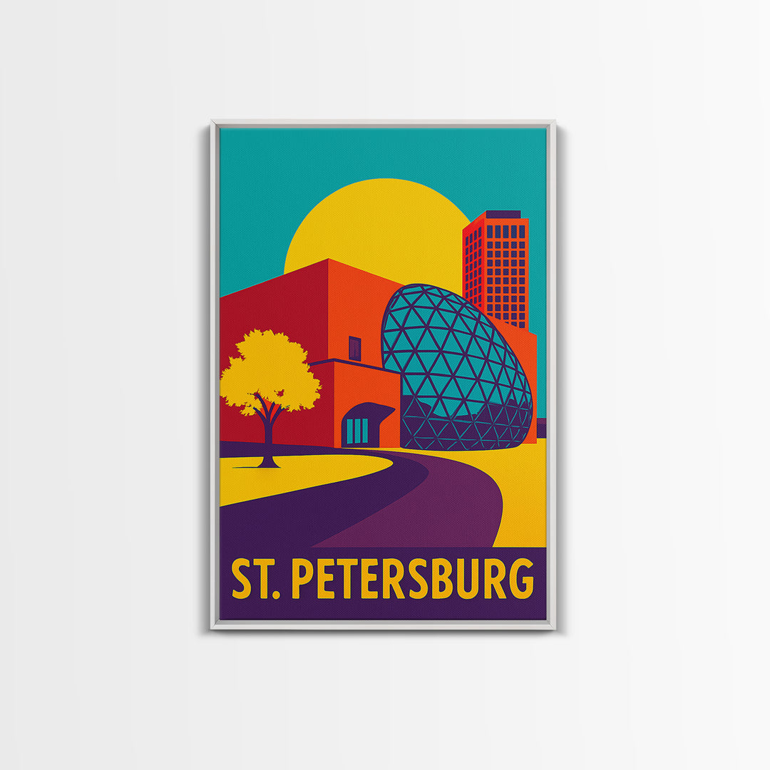 St Petersburg Florida Travel Poster, Canvas Print, Vibrant Retro Travel Art, St Petersburg Poster Print, Retro Travel Print, Home Decor