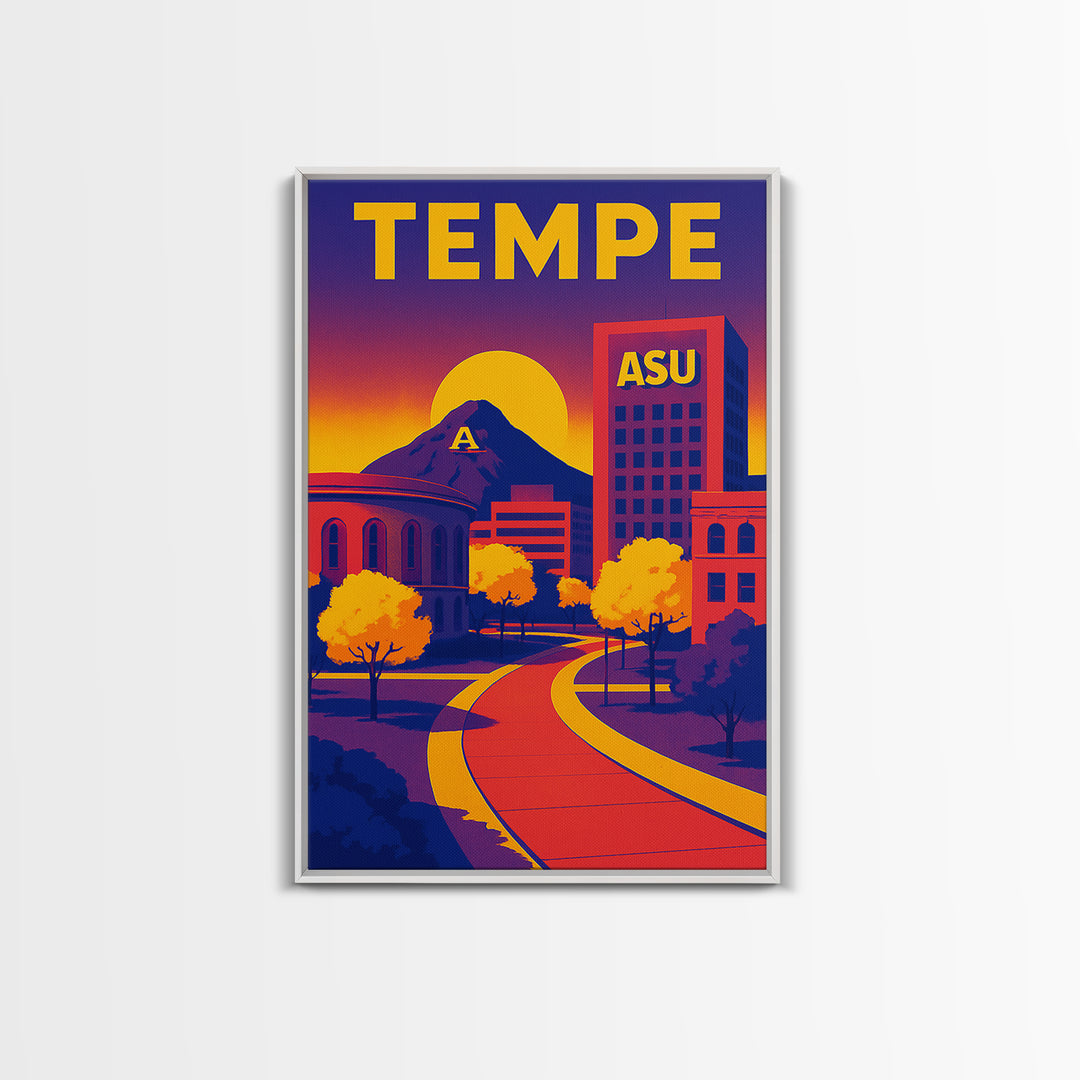 Tempe Travel Poster, Canvas Print, High Contrast City Poster, Tempe City Art, City Travel Prints, Modern Wall Decor, Home Office Decor