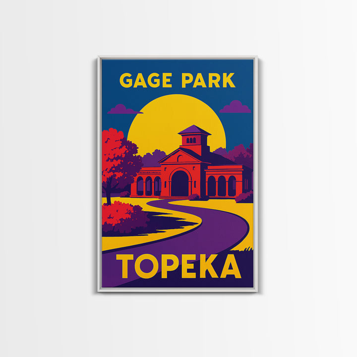 Topeka Travel Poster, Canvas Print, Vibrant Retro Travel Art, Topeka Travel Art, Travel Wall Art, Travel Poster Set, Home Office Decor
