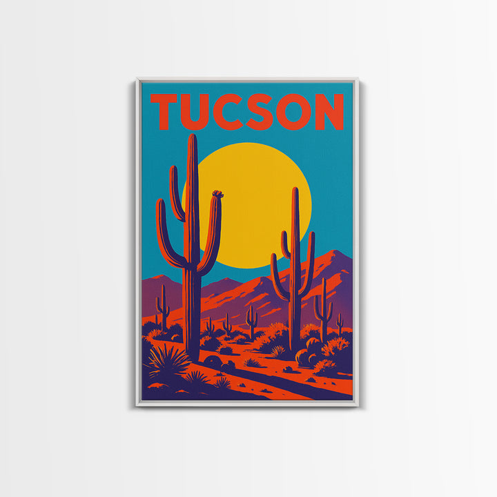 Tucson Arizona Travel Poster, Canvas Print, High Contrast City Poster, Tucson Poster Print, Wall Decor, City Illustration, Travel Prints