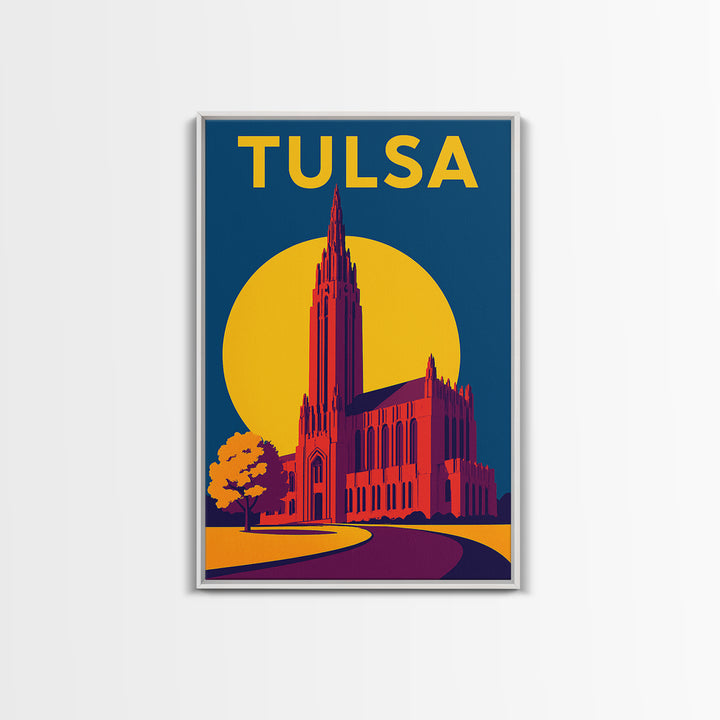 Tulsa Oklahoma Travel Poster, Canvas Print, Colorful Graphic Wall Art, Tulsa Poster Print, Travel Print, City Illustration, Travel Art Print