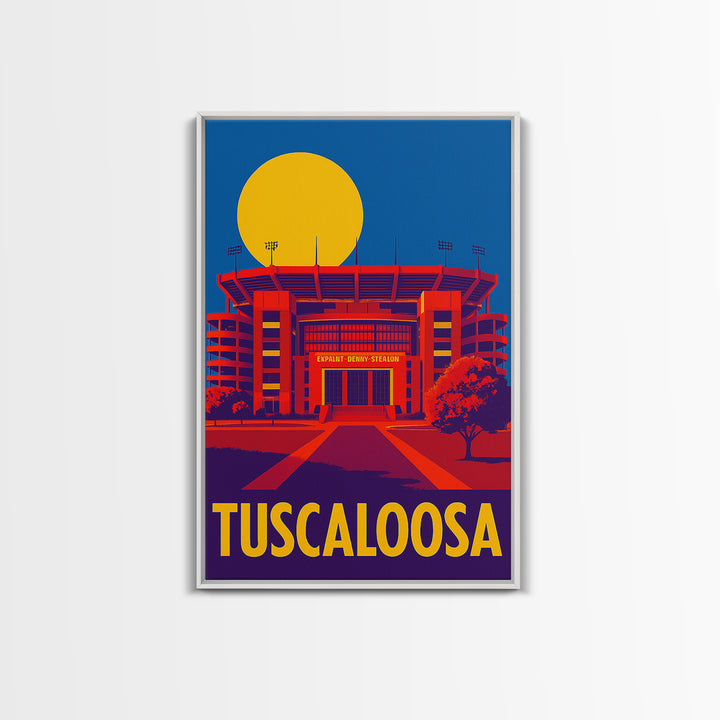 Tuscaloosa Alabama Travel Poster, Canvas Print, Bold Pop Art Poster, Tuscaloosa Poster Print, Art Print, Gift For Travelers, Skyline Art