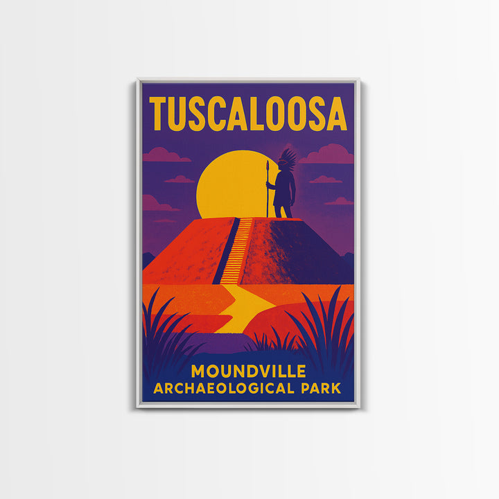 Tuscaloosa Travel Poster, Framed Canvas Print, Bold Pop Art Poster, Tuscaloosa City Art, Retro Travel Print, Gift For Travelers